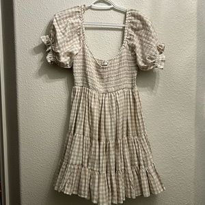 Indie Collection Gingham Ruffle Mini Dress